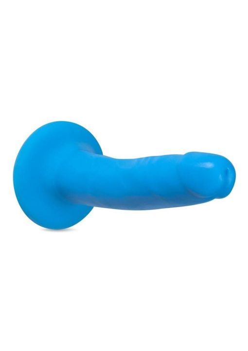 Neo Elite Silicone Dual Density Dildo 6in - Blue - Image 3