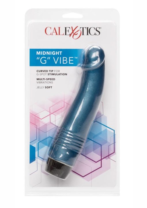 Midnight Vibes Jelly Realistic G-Spot Vibrator Blue 6.5 Inch - Image 2