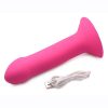 Squeeze-It Vibrating Squeezable Rechargeable Silicone Phallic Dildo - Pink - Image 3