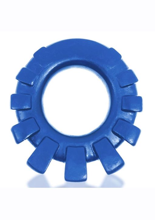 Cock-Lug Silicone Lugged Cock Ring - Marine Blue - Image 3