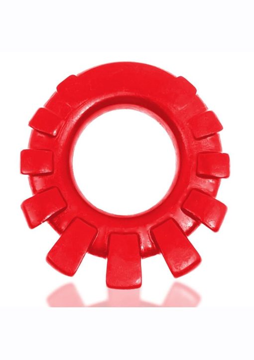 Cock-Lug Silicone Lugged Cock Ring - Red - Image 3