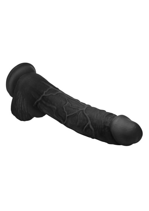 Master Cock Hung Harry Dildo with Balls 11.75in - Black - Image 3