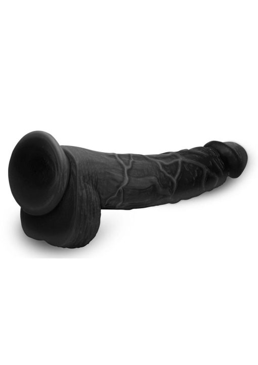 Master Cock Hung Harry Dildo with Balls 11.75in - Black - Image 4