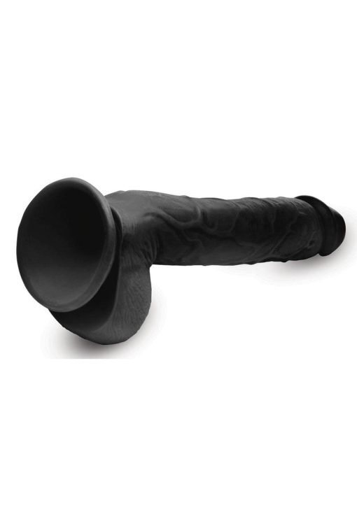 Master Cock Long Logan Dildo with Balls 10in - Black - Image 4