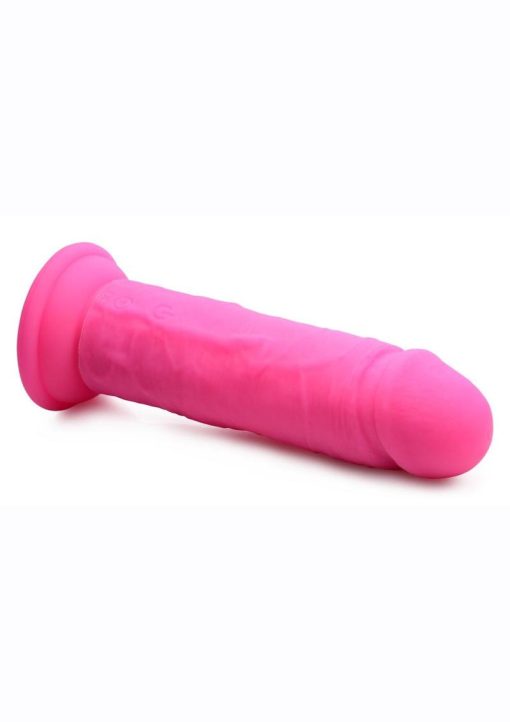 Strap U Power Player 28X Vibrating Silicone Rechargeable Dildo 6.5in With Remote Control - Pink - Image 3