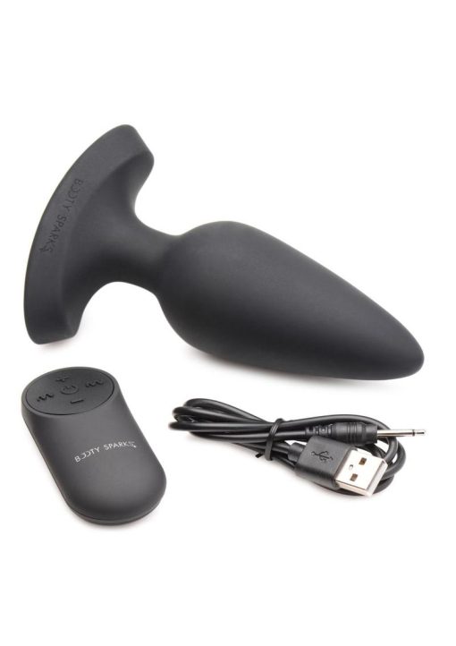 Booty Sparks Laser F... Me Rechargeable Silicone Anal Plug with Remote Control - Large - Black with Red Light - Image 3