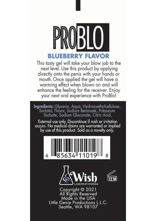 ProBlo Oral Pleasure Flavored Gel 1.5oz - Blueberry - Image 2