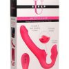 Strap U Licking Vibrating Rechargeable Silicone Strapless Strap-On with Remote Control - Pink - Image 2