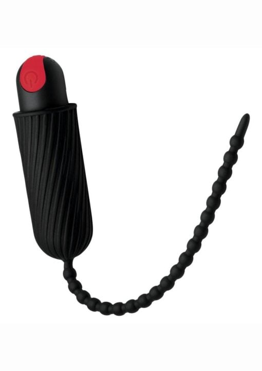 Master Series 28X Dark Chain Rechargeable Silicone Remote Control Sound - Black/Red - Image 3