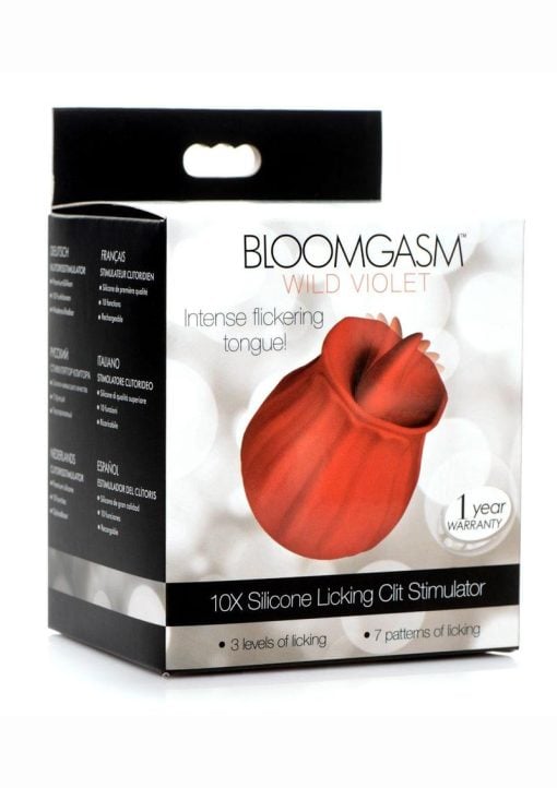 Inmi Bloomgasm Wild Violet Rechargeable Silicone 10X Licking Stimulator - Red - Image 2