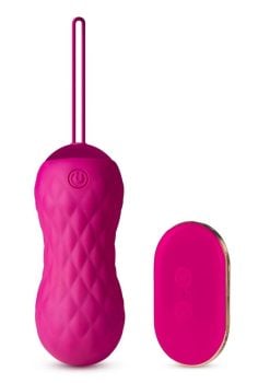 Blush Carina Rechargeable Silicone Vibrating Egg with Remote Control - Velvet Fuchsia