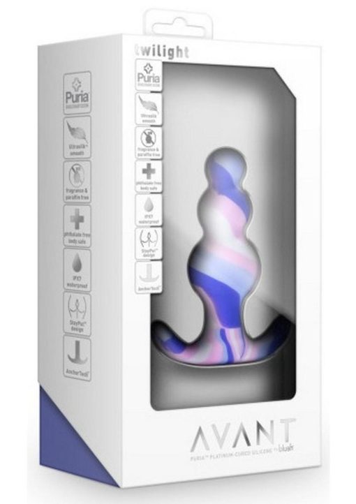 Avant Twilight Blue Silicone Anal Plug - Blue/White - Image 2