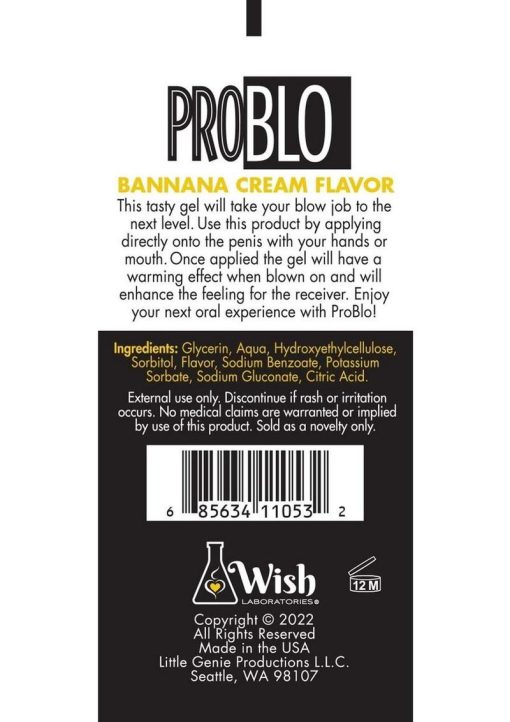 ProBlo Oral Pleasure Flavored Gel 1.5oz - Banana Cream - Image 2