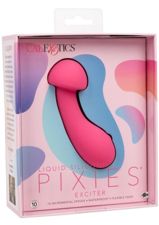 Liquid Silicone Pixies Exciter Rechargeable Vibrator - Pink - Image 2