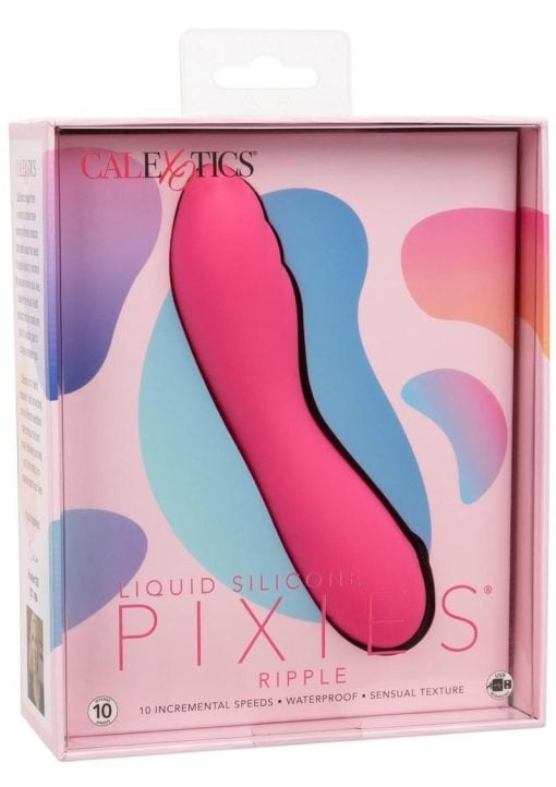 Liquid Silicone Pixies Ripple Rechargeable Vibrator - Pink - Image 2