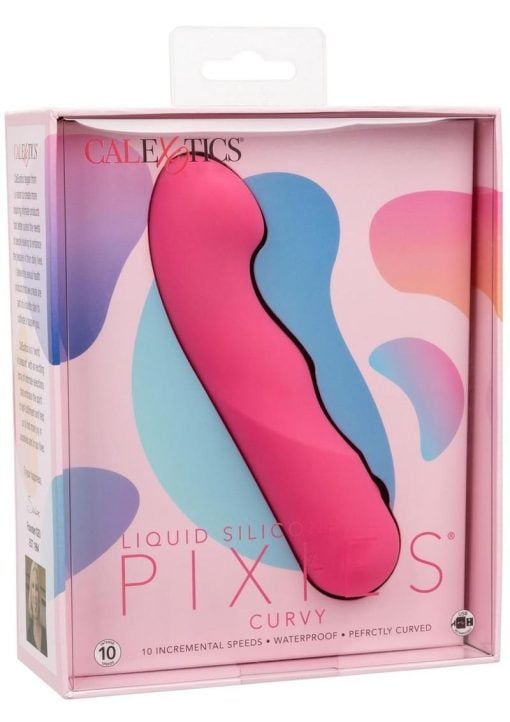 Liquid Silicone Pixies Ripple Rechargeable Vibrator - Pink - Image 2