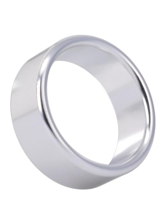 Rock Solid Brushed Alloy Aluminum Cock Ring - Large - Silver - Image 3