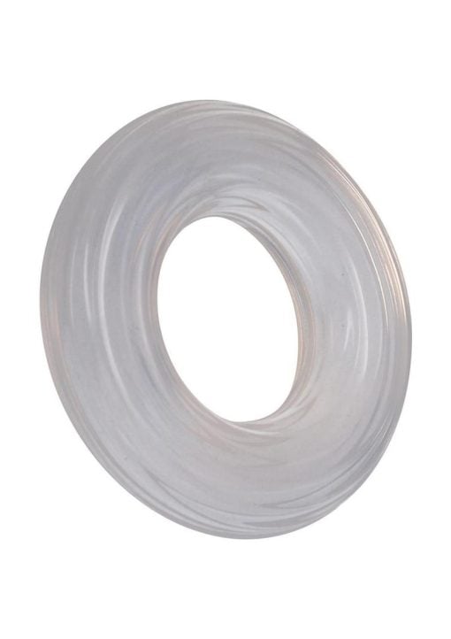 Rock Solid Ribbed Donut Silicone Cock Ring - Clear - Image 3