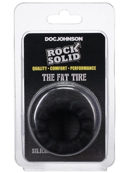 Rock Solid Fat Tire Silicone Cock Ring - Black - Image 2