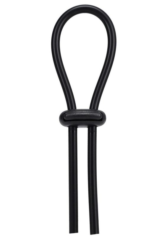 Rock Solid The Lasso Double Lock Adjustable Silicone Cock Tie - Black