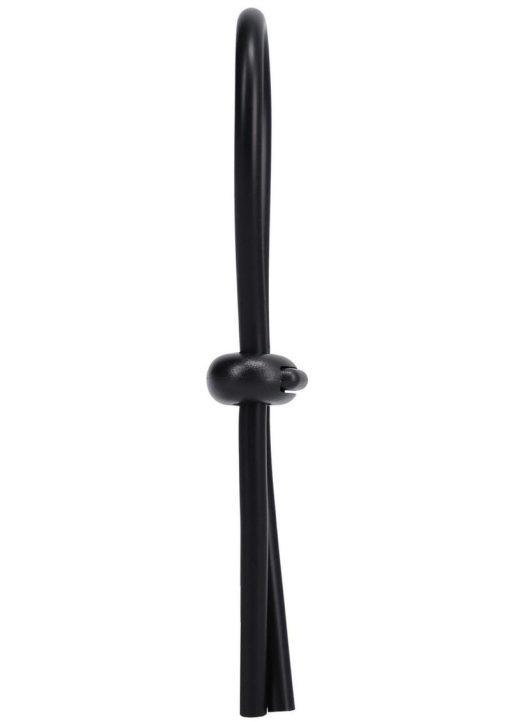Rock Solid Lasso Double Lock Adjustable Silicone Cock Ring - Black - Image 4