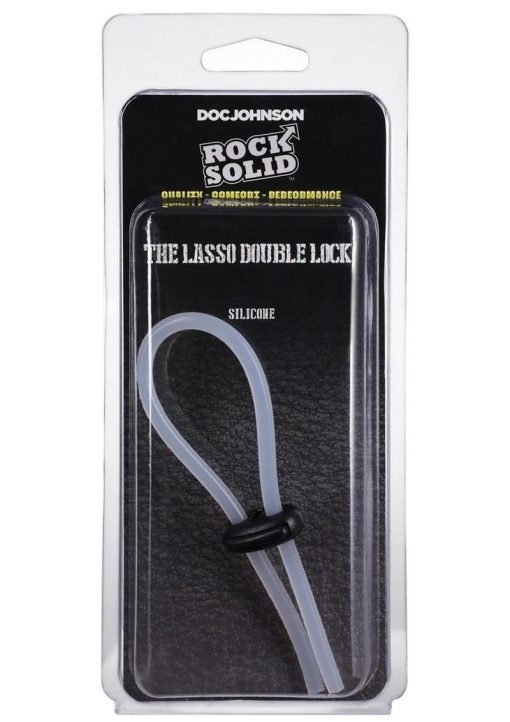 Rock Solid Lasso Double Lock Adjustable Silicone Cock Ring - White - Image 2