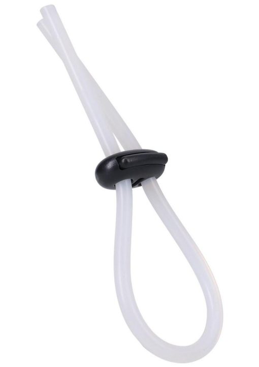 Rock Solid Lasso Double Lock Adjustable Silicone Cock Ring - White - Image 3