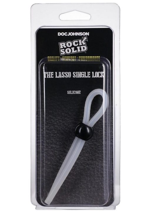 Rock Solid The Lasso Single Lock Adjustable Silicone Cock Ring - White - Image 2