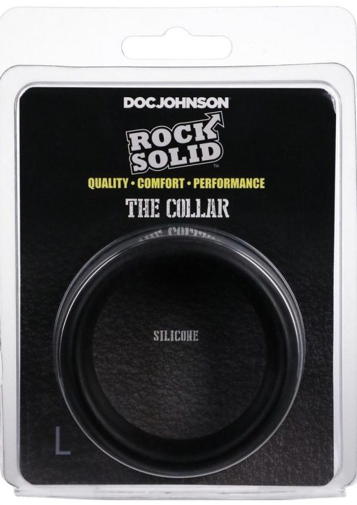 Rock Solid The Silicone Collar Cock Ring - Large - Black - Image 2