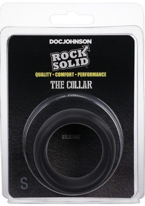 Rock Solid The Silicone Collar Cock Ring - Small - Black - Image 2