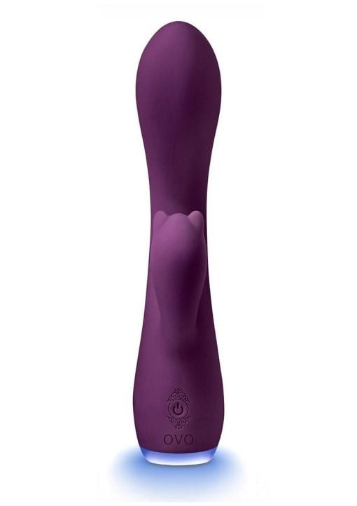 OVO Beacon Rechargeable Silicone Dual Stim Vibrator - Purple - Image 3