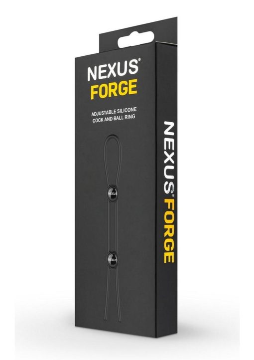 Nexus Forge Double Adjustable Lasso Silicone Cock Ring - Black - Image 2