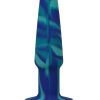 A-Play Groovy Silicone Anal Plug 4in - Blue - Image 3