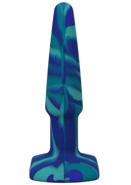 A-Play Groovy Silicone Anal Plug 4in - Blue - Image 3