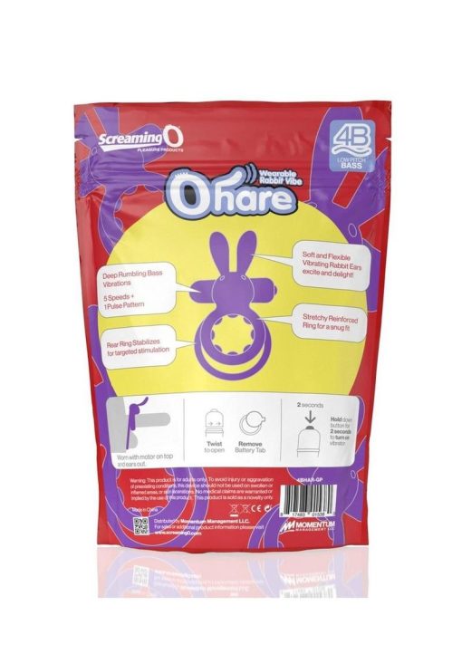 Screaming O 4B Ohare Vibrating Cock Ring - Grape - Image 4