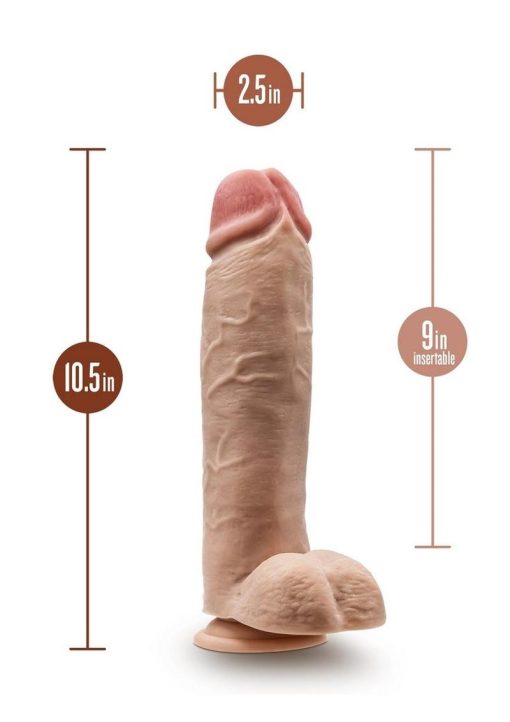 Dr. Skin Silver Collection Mr. Mister Dildo with Balls and Suction Cup 10.5in - Vanilla - Image 3