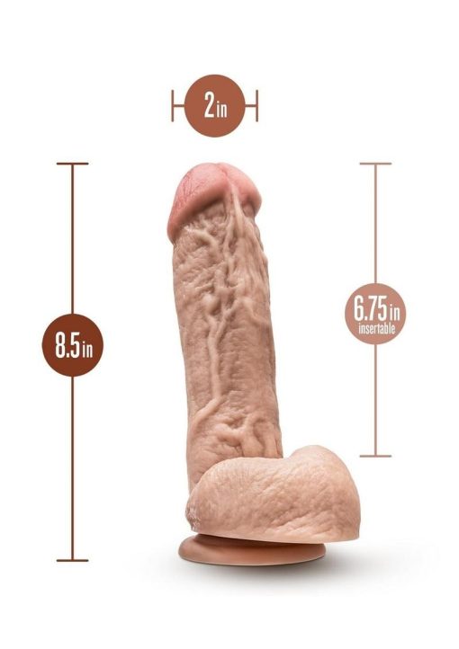 Dr. Skin Silver Collection Mr. D Dildo with Balls and Suction Cup 8.5in - Vanilla - Image 3