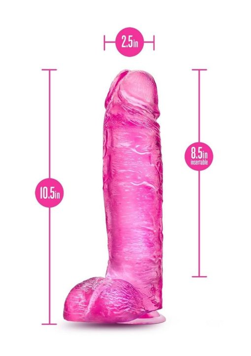 B Yours Plus Big N` Bulky Realistic Dildo with Suction Cup - Pink - Image 4
