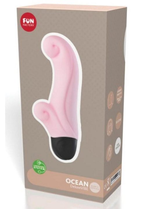 Ocean Silicone Deluxe Vibrator with Clitoral Stimulator -  Baby Rose Pink - Image 2