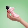 Ocean Silicone Deluxe Vibrator with Clitoral Stimulator -  Baby Rose Pink - Image 4