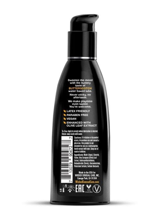 Wicked Aqua Water Based Flavored Lubricant Butterscotch 2oz - Image 2