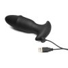 Thunder Plug Butt Slider 7x Sliding Ring Silicone Rechargeable Missle Plug with Remote Control - Black - Image 3