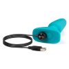 B-Vibe Rimming Plug 2 Rechargeable Silicone Anal Plug - Teal - Image 3