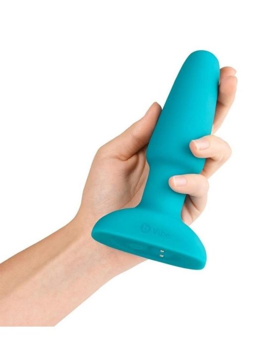 B-Vibe Rimming Plug 2 Rechargeable Silicone Anal Plug - Teal - Image 4