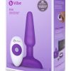 B-Vibe Trio Plug Rechargeable Silicone Anal Plug with Remote Control - Purple - Image 2