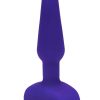B-Vibe Trio Plug Rechargeable Silicone Anal Plug with Remote Control - Purple
