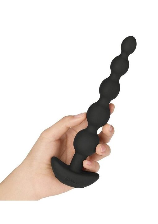 B-Vibe Cinco Rechargeable Silicone Anal Beads - Black - Image 4
