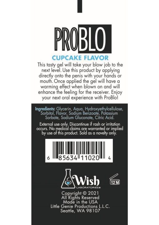 ProBlo Fishbowl Oral Pleasure Flavored Gel 10ml (65 per Bowl) - Cupcake - Image 2