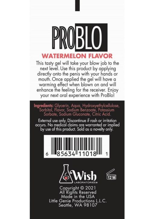 ProBlo Fishbowl Oral Pleasure Flavored Gel 10ml (65 per Bowl) - Watermelon - Image 2