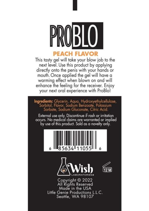ProBlo Fishbowl Oral Pleasure Flavored Gel 10ml (65 per Bowl) - Peach - Image 2